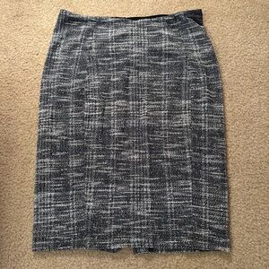 Liverpool White and Blue Knee-Length Pencil Skirt